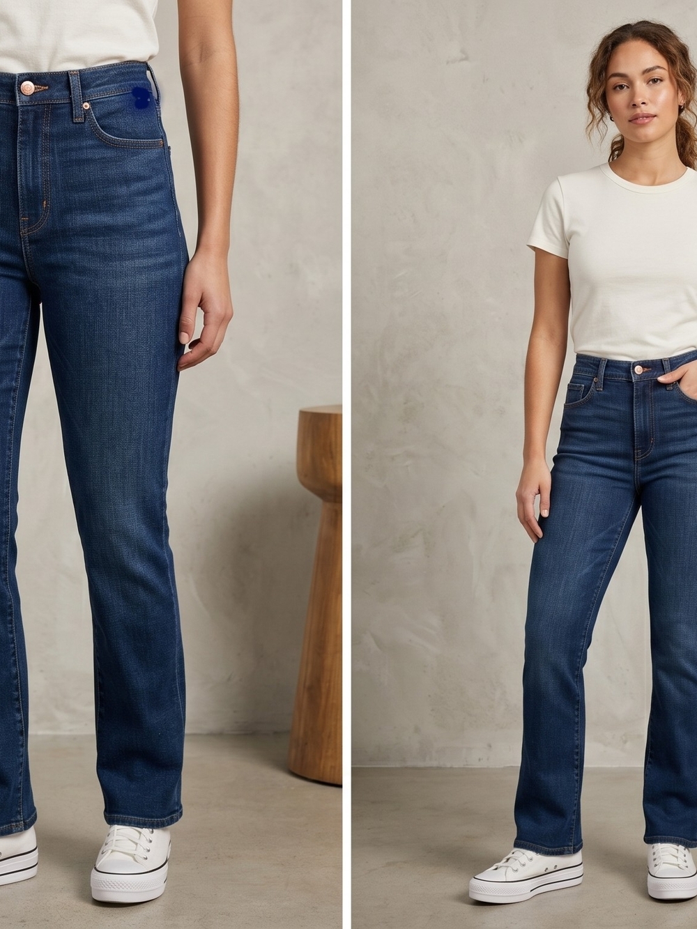 High-Rise Boot Leg Women’s Jeans — Dark Blue- Nicole Miller